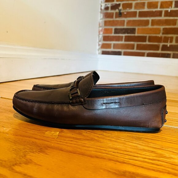 TOD'S Brown Leather Loafers Men's Size 7.5 - Picture 7 of 16